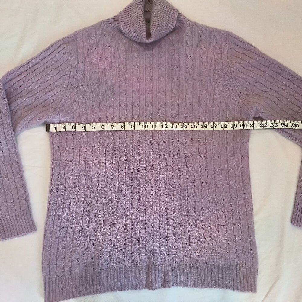 Sutton Studio Purple Cable Knit Cashmere Turtleneck/Sweater Size XL - Picture 4 of 6